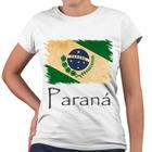 Camiseta Baby Look Paraná Bandeira Estado Brasil