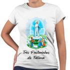 Camiseta Baby Look Três Pastorinhos de Fátima Religiosa Igreja