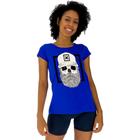 Camiseta Babylook Feminina MXD Conceito Caveira Lenhadora