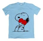 Camiseta Babylook Feminina Snoopy Coração