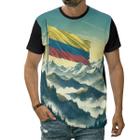 Camiseta Bandeira Da Colômbia Montanhas País América Do Sul