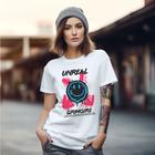 Camiseta Basica Branca Skate Street Lançamento Unreal Emoji Smile