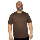 Camiseta basica lisa plus size marrom