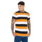 Camiseta Básica Listrada Masculina Estilo Clássico para seu Visual