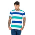 Camiseta Básica Listrada Masculina Estilo Clássico para seu Visual