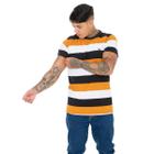 Camiseta Básica Listrada Masculina Estilo Inigualável para seu Dia a Dia