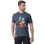 Camiseta Básica Masculina Algodão Manga Curta Estampa Personalizada Animes Fighters Z