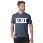 Camiseta Básica Masculina Estampa Clássica Personalizada Muse Algodão Fio Penteado Premium