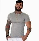 Camiseta Básica Moda Masculina Lisa Justa Slim Manga Curta