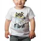 Camiseta Bebê Manga Curta Estampado Amor Mãe