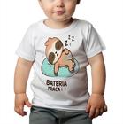 Camiseta Bebê Manga Curta Estampado Bateria Fraca