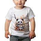 Camiseta Bebê Manga Curta Estampado Panda Samurai