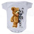 Camiseta Bebê Manga Curta Estampado Urso Pelúcia Robô