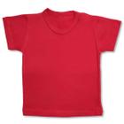Camiseta Bebe Manga Curta P ao G Vermelho Malha Lisa Básica 100% Algodao Menina Menino Baby Deluxe