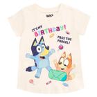 Camiseta Bluey Bingo Birthday Little Girls branca de 7 a 8 anos