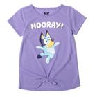 Camiseta Bluey Little Girls Knotted Graphic Purple Tamanho 5