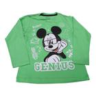 Camiseta Blusa Manga Longa Mickey Mouse Meia Estação Infantil Maj681