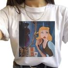 Camiseta Blusa T-shirt Cinderela Lanche Princesa Tumblr...