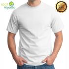 Camiseta branca Camisa Masculina Básica 100% Algodão 30.1 Premium