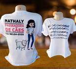 Camiseta Branca Personalizado Passeadora de Cães Dog Walker