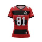 Camiseta Braziline Flamengo Imperadores Essay Feminina - Vermelha e preta