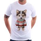 Camiseta Cachorro Husky Siberiano Natalino - Foca na Moda