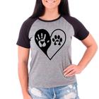 Camiseta Cachorro Pet Dog Cinza Preto Feminina01