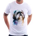 Camiseta Cachorro Shih Tzu Watercolor - Foca na Moda