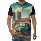 Camiseta Caminhonete Zona Rural Bandeira Brasil Agro Fazenda