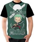 Camiseta Camisa Ads Zoro One Piece Anime Piratas Chapéu de palha 1