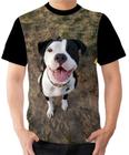 Camiseta Camisa AdsPit Bull Preto e Branco Cachorro Raça