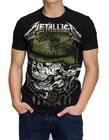 Camiseta Camisa Banda Rock Metallica Skull Caveira Masculina Algodao Preta