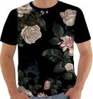 Camiseta Camisa Blusa Florida Moda Verão Primavera Flores Girassol Rosas Plantas Unissex