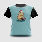 Camiseta Camisa Capivara no Trenó Natal