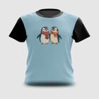 Camiseta Camisa Casal de Penguins Simpáticos