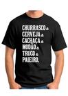 Camiseta camisa churrasco cerveja cachaça modão truco