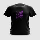 Camiseta Camisa Esqueleto Roxo Correndo
