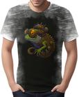 Camiseta Camisa Estampada Steampunk Camaleão Tecnovapor 4