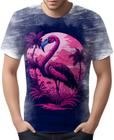 Camiseta Camisa Estampada T-shirt Flamingo Ave Cor Rosa 2