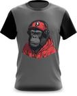 Camiseta Camisa Macaco Gamer Ouvindo Música