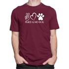 Camiseta Camisa Paz Amor Cachorro Blusa Peace Love Dog