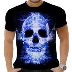 Camiseta Camisa Personalizada Rock Horror Caveira 75_x000D_