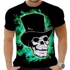 Camiseta Camisa Personalizada Rock Horror Caveira 76_x000D_