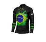 Camiseta Camisa Pesca Proteção Uv50 Mar Negro Combate Brasil - Tam P