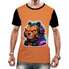 Camiseta Camisa Tshirt Animais Cyberpunk Urso Marrom HD 1