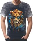 Camiseta Camisa Tshirt Animais Óculos Leão Fone Moderno 2