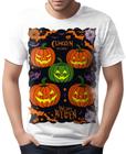 Camiseta Halloween Dia das Bruxas Abóbora Adulto Infantil Masculina Feminina  Baby look Estampa Total Personalize Sua Frase De Terror HLE05