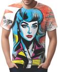 Camiseta Camisa Tshirt Pin Up Mu.lher Morena Pop Art Moda 5