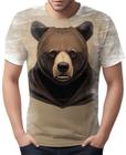 Camiseta Camisa Urso Marrom Face Animais Estampa t-shirt 2