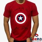 Camiseta Capitão América 100% Algodão I Could Do This All Day Captain America Geeko